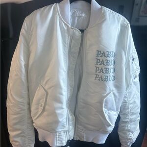 Kanye West White 'PABLO' Bomber Jacket
